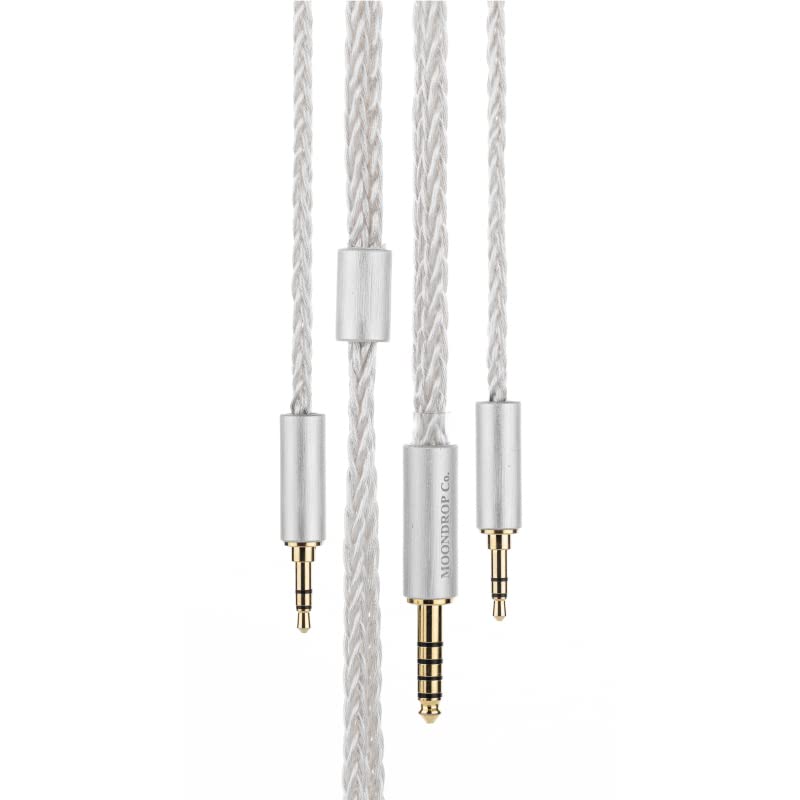 Moondrop LINE V/W 6N Single Crystal Copper Silver-Plated Litz Earphone Upgrade Cable IEMs (LINE W)