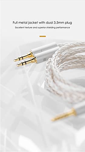 Moondrop LINE V/W 6N Single Crystal Copper Silver-Plated Litz Earphone Upgrade Cable IEMs (LINE W)