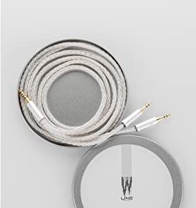 Moondrop LINE V/W 6N Single Crystal Copper Silver-Plated Litz Earphone Upgrade Cable IEMs (LINE W)