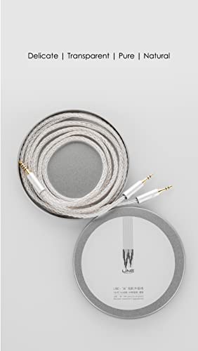 Moondrop LINE V/W 6N Single Crystal Copper Silver-Plated Litz Earphone Upgrade Cable IEMs (LINE W)