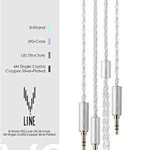 Moondrop LINE V/W 6N Single Crystal Copper Silver-Plated Litz Earphone Upgrade Cable IEMs (LINE W)