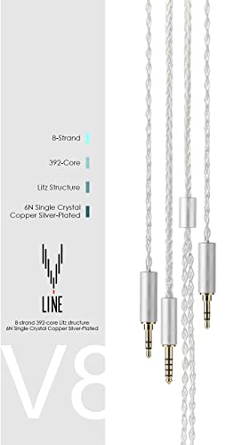 Moondrop LINE V/W 6N Single Crystal Copper Silver-Plated Litz Earphone Upgrade Cable IEMs (LINE W)