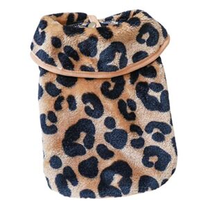 grasary pet vest leopard printed dog pajamas doll collar dog sweater hoodie puppy pajama costume leopard xs
