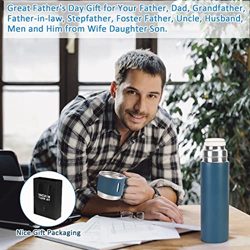 MOLINGRITAR Insulated Water Bottle with 3 Cups Stainless Steel Vacuum Thermos Flask Set with Handle for Men Women, Leak Proof Coffee Mug with Lid for Sport Travel Office School