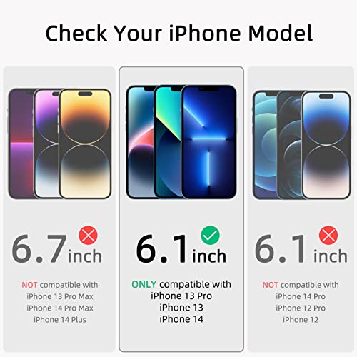 ruwa Screen Protector for iPhone 13/13 Pro/14 [3-Pack] [6.1 Inch] Display Tempered Glass Film with Easy Installation Frame, Ultra HD, 9H Hardness, Scratch Resistant, Case Friendly, Full Coverage