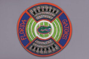 magnolia lane university of florida gators football stadium heavyweight melamine round platter, 13.5-inch diameter, kitchen accessories