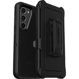 otterbox galaxy s23+ defender series case - single unit ships in polybag, ideal for business customers - black, rugged & durable, with port protection, includes holster clip kickstand