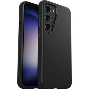 otterbox galaxy s23 symmetry series case - single unit ships in polybag, ideal for business customers - black, ultra-sleek, wireless charging compatible, raised edges protect camera & screen