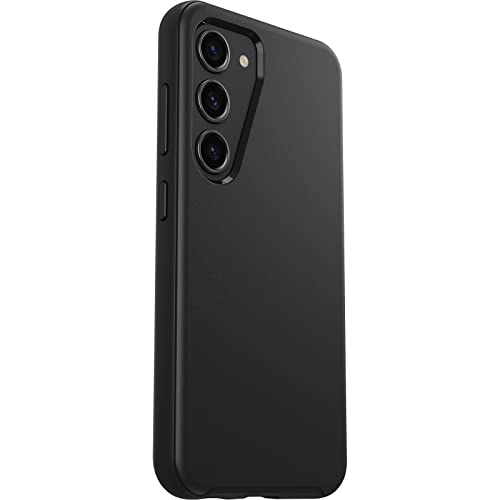 OtterBox Galaxy S23 Symmetry Series Case - Single Unit Ships in Polybag, Ideal for Business Customers - BLACK, ultra-sleek, wireless charging compatible, raised edges protect camera & screen