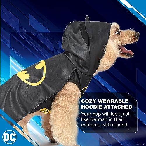DC Comics Batman Dog Costume, Size Small l | Best DC Comics Batman Halloween Costume for Small Dogs | Funny Dog Costumes | Official Batman Costume for Pets Halloween