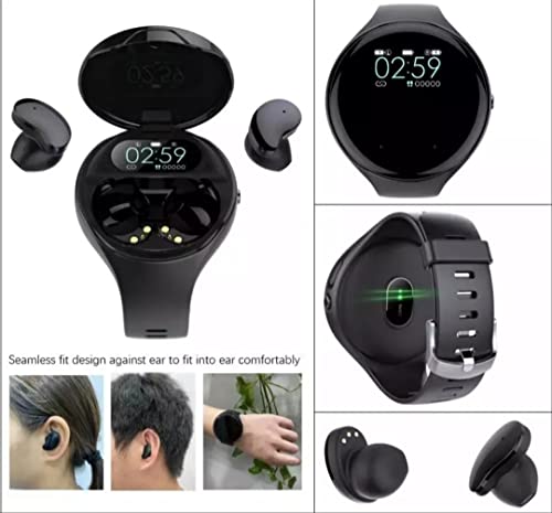 Reloj Audifonos Smartwatch Auricular Con Audifono F9 Mi 2 in 1 Watch with Earbuds Earphones Headphones Earphone Wireless Headset