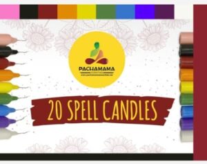 spell candles - chime candles - chime ritual spell unscented taper candles 4" x 1/2" 20 candles (multicolor)