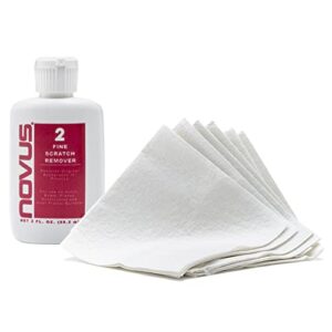 NOVUS Plastic Polish with 6ct Polish Mates Pack | Fine Scratch Remover #2 | 2 Ounce Bottle