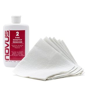 novus plastic polish with 6ct polish mates pack | fine scratch remover #2 | 8 ounce bottle