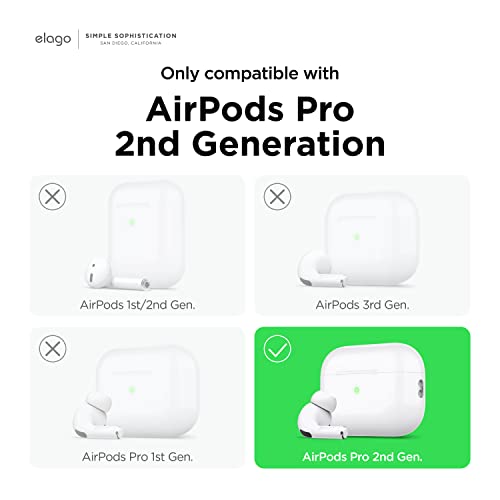 elago Liquid Hybrid Case Compatible with AirPods Pro 2nd Generation Case Cover with Lanyard - Compatible with AirPods Pro 2 Case, Triple Layer Protection, Dust Resistant, Shockproof (Stone)