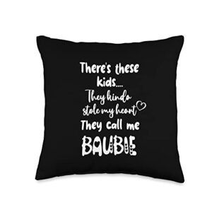 unique christmas birthday mother's day gifts shop special grandma grandmother these kids call me baubie throw pillow, 16x16, multicolor