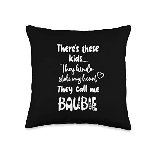 Unique Christmas Birthday Mother's Day Gifts Shop Special Grandma Grandmother These Kids Call Me Baubie Throw Pillow, 16x16, Multicolor