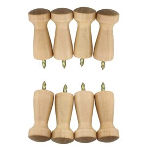 zczqc 8pcs screw-on coat hanging hook wooden coat hooks shaker pegs towel hook clothes hanger hooks 21x48mm with m4 screws for hanging clothes hats towel etc