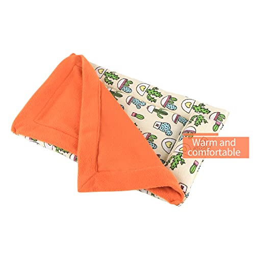 Bearded Dragon Bed with Pillow Lizard Sleeping Bag Blanket Soft Warm Hideout Terrariums Accessories for Reptile Lizard Bearded Dragon (Orange)