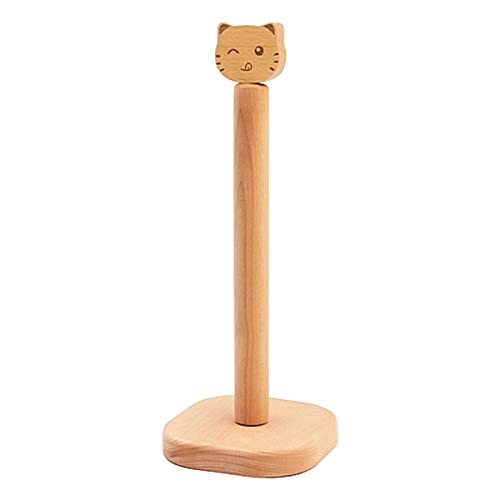 Large Cat Paper Towel Holder,Wooden Kitchen Roll Stand Organizer Paper Hanger Rack Bathroom Towel Roll Stand Organizer Simply Standing Countertop Wooden Paper Roll Holder for Cabinet,Table