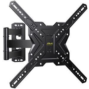 tv wall mount for most 26-60 inch flat/curved tvs up to 77lbs, full motion wall mount tv braket with articulating arm swivel tilt extension, single stud corner tv monitor mount max vesa 400x400mm