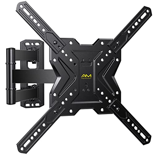 TV Wall Mount for Most 26-60 inch Flat/Curved TVs up to 77lbs, Full Motion Wall Mount TV Braket with Articulating arm Swivel Tilt Extension, Single Stud Corner TV Monitor Mount Max VESA 400x400mm