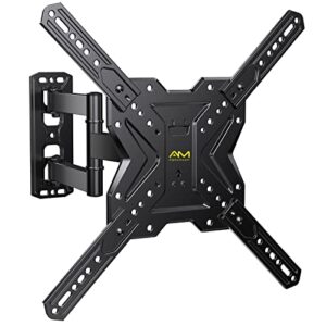 TV Wall Mount for Most 26-60 inch Flat/Curved TVs up to 77lbs, Full Motion Wall Mount TV Braket with Articulating arm Swivel Tilt Extension, Single Stud Corner TV Monitor Mount Max VESA 400x400mm