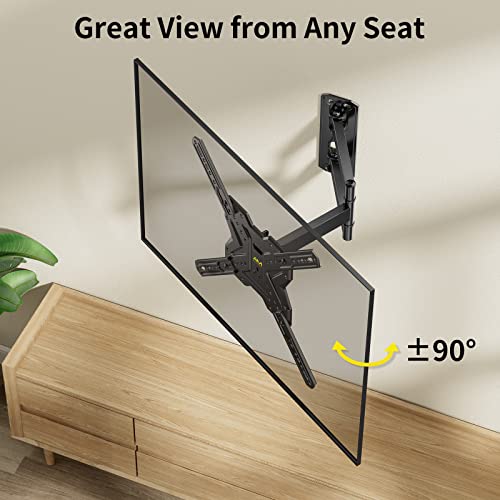TV Wall Mount for Most 26-60 inch Flat/Curved TVs up to 77lbs, Full Motion Wall Mount TV Braket with Articulating arm Swivel Tilt Extension, Single Stud Corner TV Monitor Mount Max VESA 400x400mm