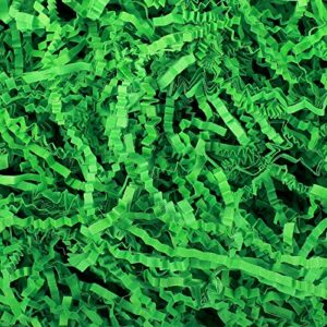 outus 0.5lb crinkle cut paper shred filler shredded paper for gift box crinkle paper metallic shredded crinkle cut paper easter grass tissue paper for wedding birthday wrapping boxes bags (green)