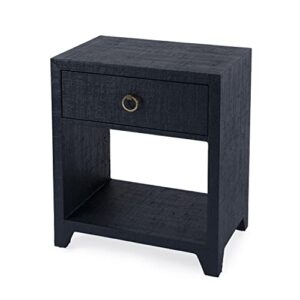 butler specialty company asos raffia 1 drawer nightstand - navy blue