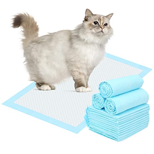 50 PCS Disposable Cat Litter Pads 17.7x13 Inch,for Cat Litter Box, 6-Layer Leak-Proof,Super Absorbent Cat Pads(Blue) (50pcs)