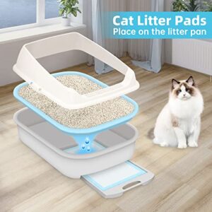 50 PCS Disposable Cat Litter Pads 17.7x13 Inch,for Cat Litter Box, 6-Layer Leak-Proof,Super Absorbent Cat Pads(Blue) (50pcs)