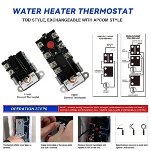 EWH-05 Electric Water Heater Tune-Up Kit, Includes Two 4500W 240V Water Heater Elements, Upper Thermostat, Lower Thermostat, Two Protective Covers, Two Elements Gaskets, Quick Change Tool, Two Wrench