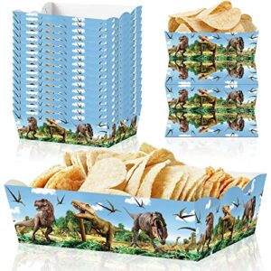 30 pack dinosaur birthday party decorations,dinosaur food tray dinosaur theme party favors paper food serving tray