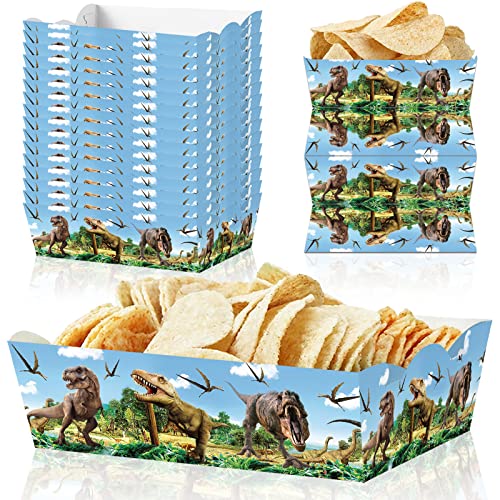 30 Pack Dinosaur Birthday Party Decorations,Dinosaur Food Tray Dinosaur Theme Party Favors Paper Food Serving Tray