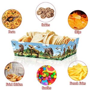 30 Pack Dinosaur Birthday Party Decorations,Dinosaur Food Tray Dinosaur Theme Party Favors Paper Food Serving Tray