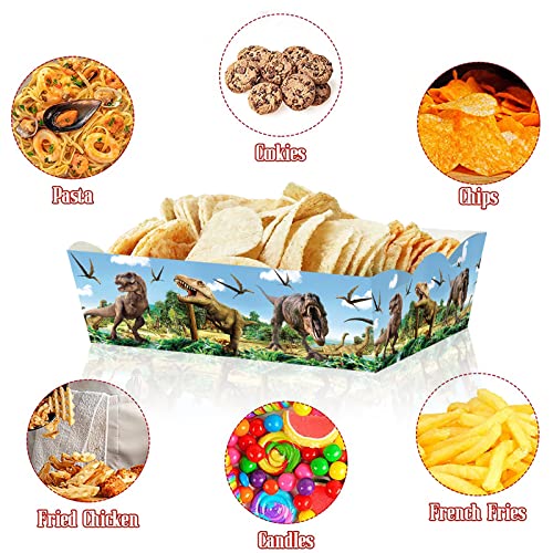 30 Pack Dinosaur Birthday Party Decorations,Dinosaur Food Tray Dinosaur Theme Party Favors Paper Food Serving Tray