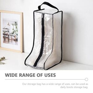 INOOMP 2pcs Storage Bag Clear Boot Storage Bags Shoe Bags with Zipper Tall Boots Organizers Protector Bag Reusable Shoe Storage Pouches Multi- Storage Bags for Home and Travel (Clear)