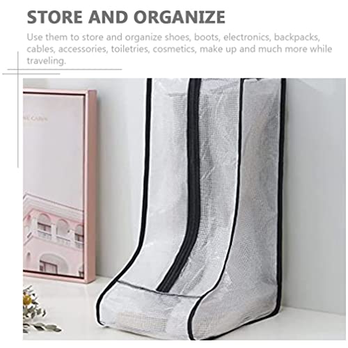 INOOMP 2pcs Storage Bag Clear Boot Storage Bags Shoe Bags with Zipper Tall Boots Organizers Protector Bag Reusable Shoe Storage Pouches Multi- Storage Bags for Home and Travel (Clear)