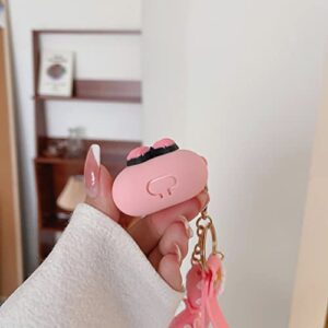 BSFHQS for Airpods Case, 3D Butterfly Silicone Airpods Case with Keychain Compatible for Apple Airpods 2&1 Charging Case-Pink for Cute Girls Kids Women