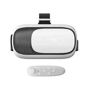 VR Generation 2 3D Glasses, Mobile Cinema Game VR Smart Glasses, Smart Glasses Game Handle Set Wireless Bluetooth Connection for Android /iOS/PC(Two Eyes Within 600 ° Can Be Adjusted)