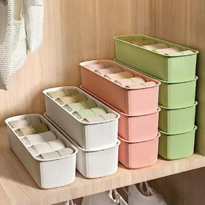 xsuyung 3 pack plastic multifunctional sock organizer for drawer,baby clothes organizer,closet organizers and storage bins,dresser organizer for bedroom,3 colors (1 white,1 pink,1 green)