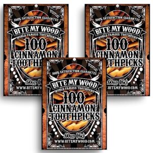 bitemywood cinnamon toothpicks for adults long lasting super hot and spicy cinnamon flavored toothpicks perfect for someone trying to quit smoking lip tingling cinnamon flavor (300 picks)
