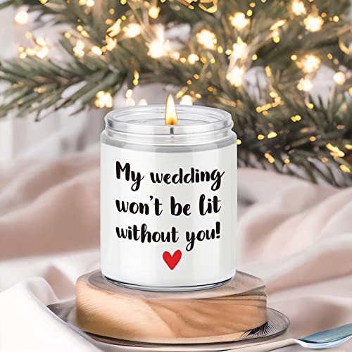 LEADO Scented Candles - Bridesmaid Gifts, Bridesmaid Proposal Gifts - Funny Maid of Honor Gifts for Wedding Party - Thanks You Gifts for Bridesmaids, Matrons of Honor, Junior Bridesmaid Gifts