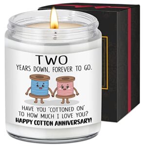 leado scented candles - 2 year anniversary, funny gifts for her, him, husband, wife - 2nd wedding anniversary, 2nd anniversary candle for women, men, boyfriend, girlfriend - anniversary present