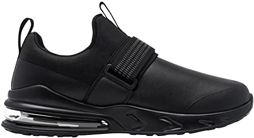 LARNMERN Non Slip Work Shoes for Men Kitchen Chef Slip Resistant Shoe Waterproof Food Service Restaurant Slip on Sneakers Walking and Casual Air Cushion Working Footwear(Black/10.5)