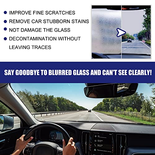 MITRIVFLE Car Glass Oil Film Remover, Car Windshield Cleaner, Improve Fine Scratches, Remove Stains, Rain and Fog Prevention