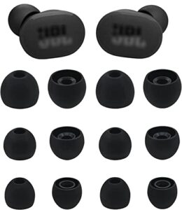 alxcd ear tips compatible with jbl tune 130nc tws in-ear earbuds, 6 pairs s/m/l sizes replacement soft silicone earbud tips eartips, compatible with jbl tune 130nc tws, black