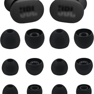 ALXCD Ear Tips Compatible with JBL Tune 130NC TWS in-Ear Earbuds, 6 Pairs S/M/L Sizes Replacement Soft Silicone Earbud Tips Eartips, Compatible with JBL Tune 130NC TWS, Black