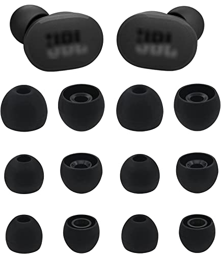 ALXCD Ear Tips Compatible with JBL Tune 130NC TWS in-Ear Earbuds, 6 Pairs S/M/L Sizes Replacement Soft Silicone Earbud Tips Eartips, Compatible with JBL Tune 130NC TWS, Black